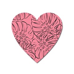 Pink Monstera Heart Magnet by ConteMonfrey