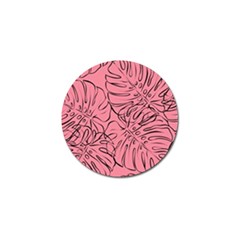 Pink Monstera Golf Ball Marker by ConteMonfrey