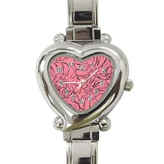 Pink Monstera Heart Italian Charm Watch by ConteMonfrey