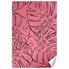 Pink Monstera Canvas 24  X 36  by ConteMonfrey