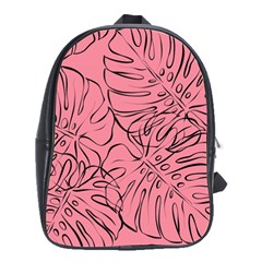 Pink Monstera School Bag (large) by ConteMonfrey