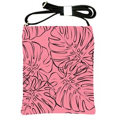 Pink Monstera Shoulder Sling Bag by ConteMonfrey