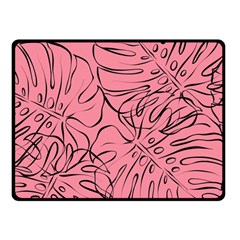 Pink Monstera Fleece Blanket (small) by ConteMonfrey