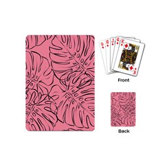 Pink Monstera Playing Cards Single Design (mini) by ConteMonfrey