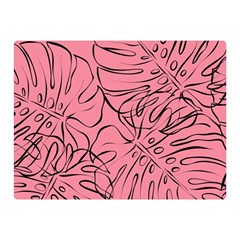 Pink Monstera Two Sides Premium Plush Fleece Blanket (mini) by ConteMonfrey