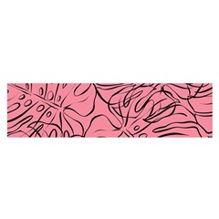 Pink Monstera Oblong Satin Scarf (16  X 60 ) by ConteMonfrey