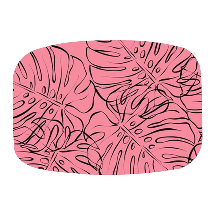 Pink Monstera Mini Square Pill Box