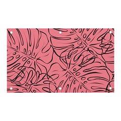 Pink Monstera Banner And Sign 5  X 3 