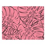 Pink Monstera Premium Plush Fleece Blanket (Large) 80 x60  Blanket Front