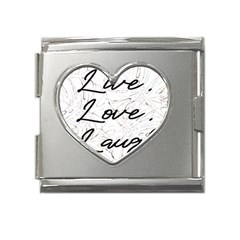 Live Love Laugh Monstera  Mega Link Heart Italian Charm (18mm)