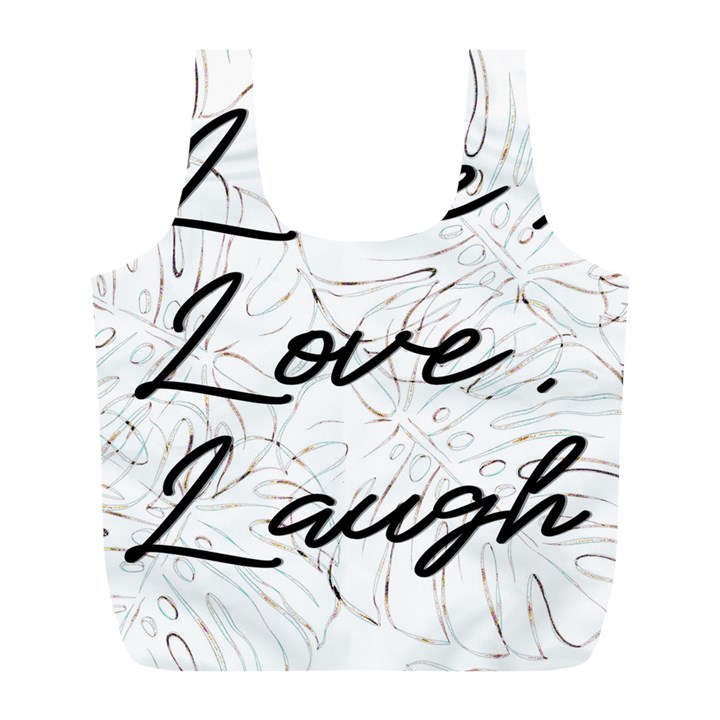 Live love laugh Monstera  Full Print Recycle Bag (L)