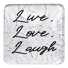 Live Love Laugh Monstera  Square Glass Fridge Magnet (4 Pack) by ConteMonfrey