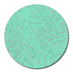 Ocean Monstera Round Mousepad