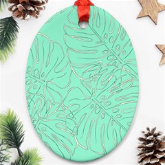 Ocean Monstera Oval Ornament (two Sides) by ConteMonfrey