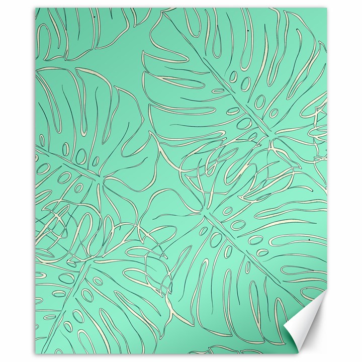 Ocean Monstera Canvas 8  x 10 