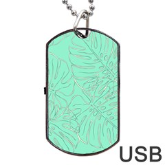 Ocean Monstera Dog Tag Usb Flash (two Sides) by ConteMonfrey