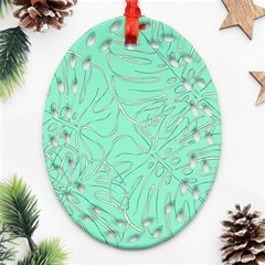 Ocean Monstera Ornament (oval Filigree)