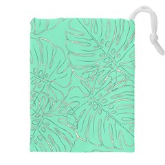 Ocean Monstera Drawstring Pouch (5xl) by ConteMonfrey