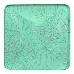 Ocean Monstera Square Glass Fridge Magnet (4 Pack) by ConteMonfrey