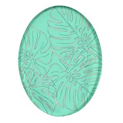 Ocean Monstera Oval Glass Fridge Magnet (4 Pack) by ConteMonfrey