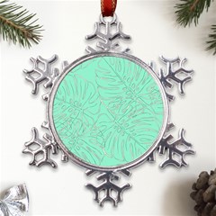 Ocean Monstera Metal Large Snowflake Ornament by ConteMonfrey