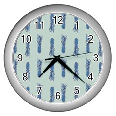 Blue King Pineapple  Wall Clock (silver) by ConteMonfrey