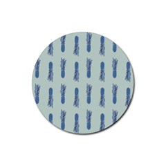 Blue King Pineapple  Rubber Round Coaster (4 Pack) by ConteMonfrey