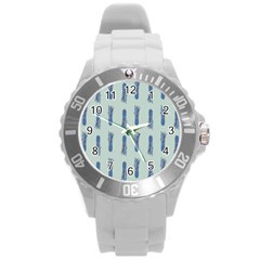 Blue King Pineapple  Round Plastic Sport Watch (l) by ConteMonfrey