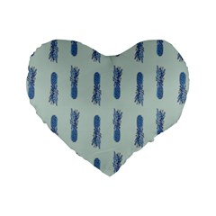 Blue King Pineapple  Standard 16  Premium Heart Shape Cushions by ConteMonfrey