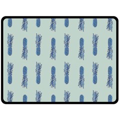 Blue King Pineapple  Two Sides Fleece Blanket (large) by ConteMonfrey