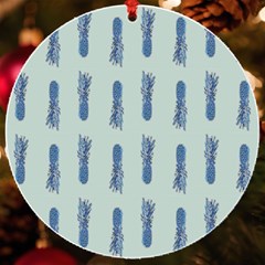 Blue King Pineapple  Uv Print Acrylic Ornament Round by ConteMonfrey