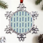 Blue King Pineapple  Metal Large Snowflake Ornament Front