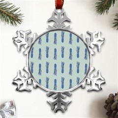 Blue King Pineapple  Metal Small Snowflake Ornament by ConteMonfrey