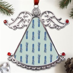 Blue King Pineapple  Metal Angel With Crystal Ornament by ConteMonfrey