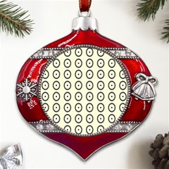 Sharp Circles Metal Snowflake And Bell Red Ornament