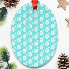 Spring Happiness Blue Ocean Ornament (oval)