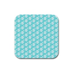 Spring Happiness Blue Ocean Rubber Square Coaster (4 Pack) by ConteMonfrey