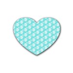 Spring Happiness blue ocean Rubber Coaster (Heart) Front