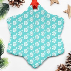 Spring Happiness Blue Ocean Snowflake Ornament (two Sides)