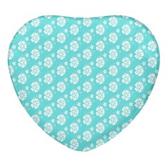 Spring Happiness Blue Ocean Heart Glass Fridge Magnet (4 Pack) by ConteMonfrey