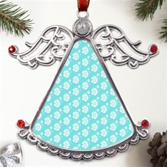 Spring Happiness Blue Ocean Metal Angel With Crystal Ornament