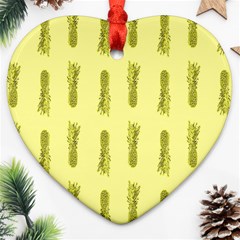 Yellow Pineapple Ornament (heart)