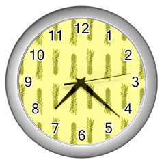 Yellow Pineapple Wall Clock (silver) by ConteMonfrey