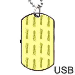 Yellow Pineapple Dog Tag Usb Flash (two Sides) by ConteMonfrey