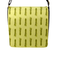 Yellow Pineapple Flap Closure Messenger Bag (l) by ConteMonfrey