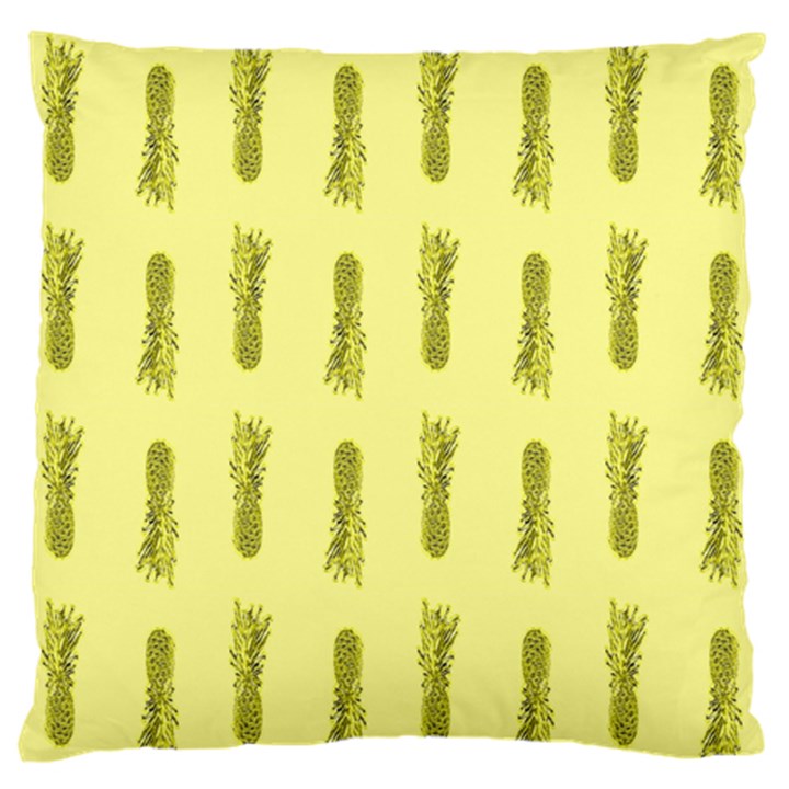 Yellow Pineapple Large Premium Plush Fleece Cushion Case (One Side)