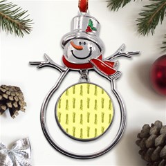 Yellow Pineapple Metal Snowman Ornament by ConteMonfrey