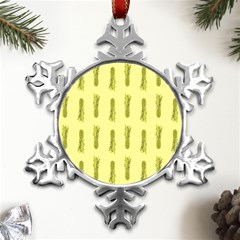 Yellow Pineapple Metal Small Snowflake Ornament by ConteMonfrey