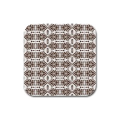 Brown Snake Skin Rubber Square Coaster (4 Pack) by ConteMonfrey