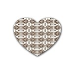 Brown snake skin Rubber Heart Coaster (4 pack) Front